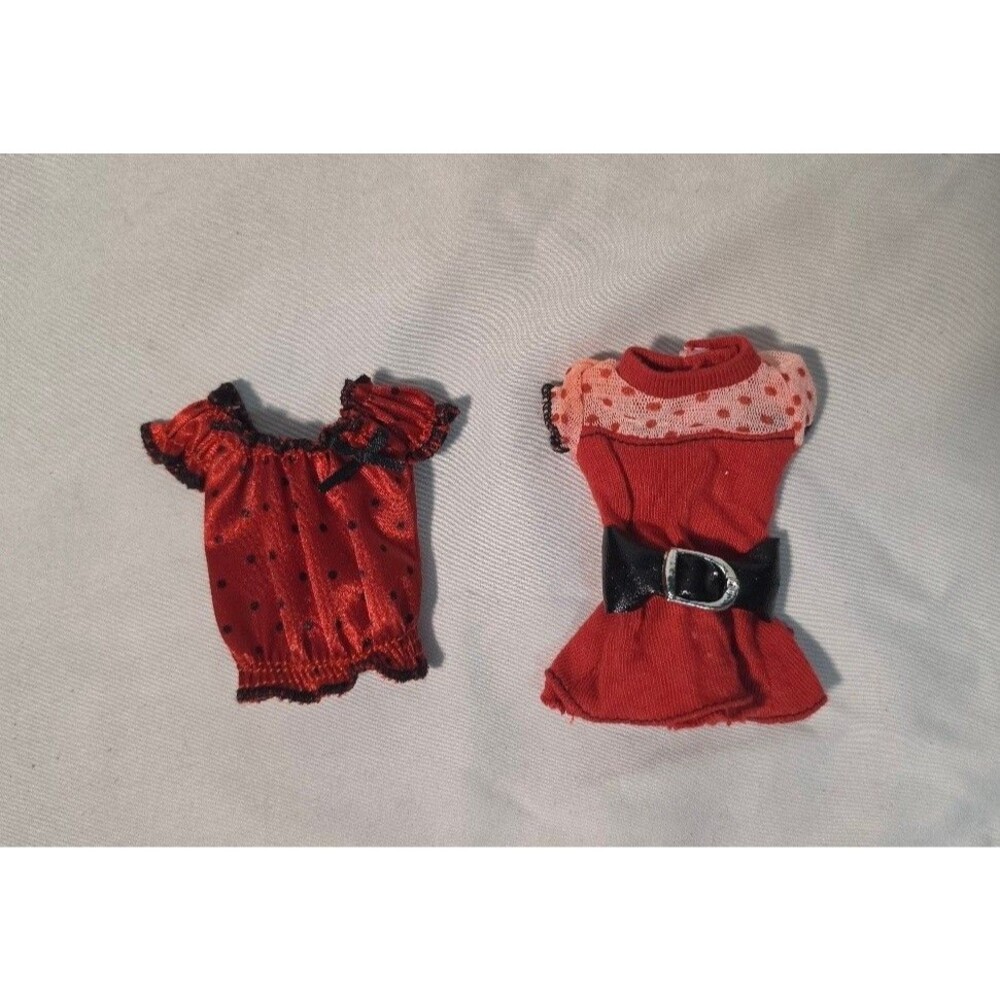 Mattel Barbie Fashion Fever Modern Set Red Clothes Outfit Tops Lot of 2